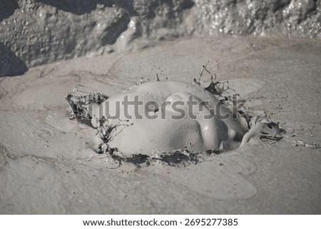 Big bubble in mud Volcano in Berca Mud Volcanoes in Romania