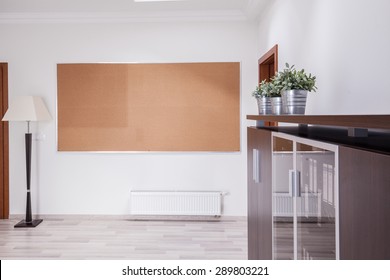 Big Bulletin Board On The White Wall