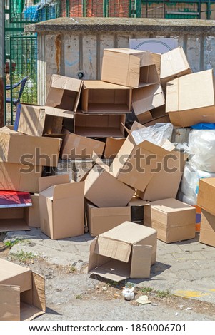 Big Bunch of Empty Carboard Boxes Packing Material