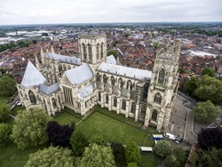 The Big Cathedral Of York Church In Yorkshire Aerial 4