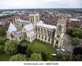 The Big Cathedral of York Church in Yorkshire Aerial 4
