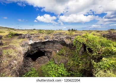 Big Cave Entry In Easter Island