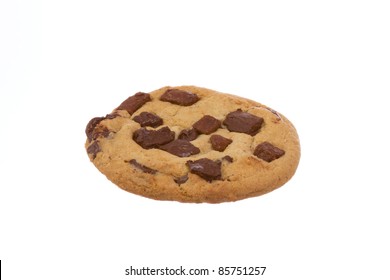 Big Chocolate Chip Cookie Isolated On A White Background