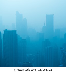 Big City In The Fog, Shanghai.