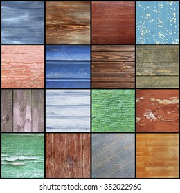 Big collection of different wooden backgrounds
