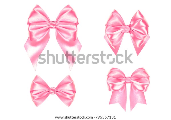 Big Collection Set Pink Decorative Ribbon Stock Image Download Now