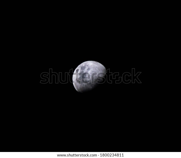 
Big convex crescent moon
at night
