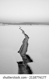 A Big Crack On The Ice Of Lake Baikal