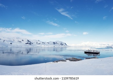 Big Cruise Ship In Antarctic Waters