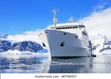 Big Cruise Ship In Antarctic Waters, Antarctica