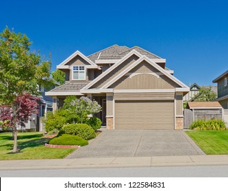 Big Custom Made Double Doors Garage Luxury House In The Suburbs Of Vancouver, Canada.