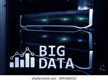 Big data analysing server. Internet and technology. 