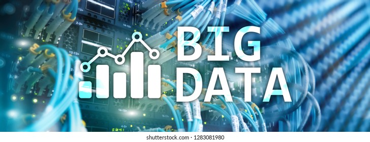 Big data analysing server. Internet and technology.