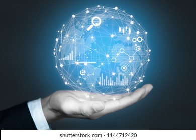 Big data analytics and business intelligence concept.