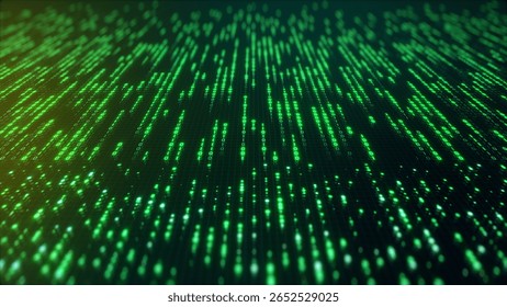 Big Data Analytics Neural Network Data Flow Visualization, AI Machine Learning, Quantum Computing, Binary Code Digital Grid, Futuristic Artificial Intelligence Technology Abstract Background