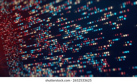 Big Data Analytics Neural Network Data Flow Visualization, AI Machine Learning, Quantum Computing, Binary Code Digital Grid, Futuristic Artificial Intelligence Technology Abstract Background
