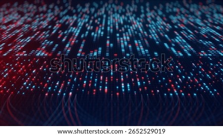Big Data Analytics Neural Network Data Flow Visualization, AI Machine Learning, Quantum Computing, Binary Code Digital Grid, Futuristic Artificial Intelligence Technology Abstract Background