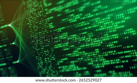 Big Data Analytics Neural Network Data Flow Visualization, AI Machine Learning, Quantum Computing, Binary Code Digital Grid, Futuristic Artificial Intelligence Technology Abstract Background