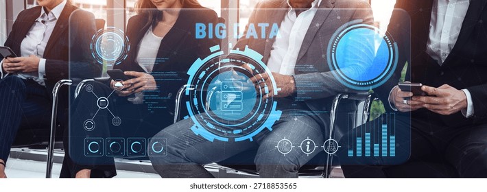 Big Data analytics technology for business intelligence and insights. A concept of processing and visualizing large datasets for strategic decisions. Motif