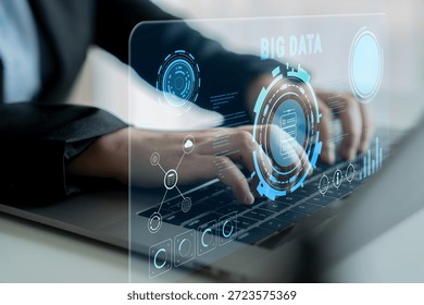 Big Data analytics technology for business intelligence and insights. A concept of processing and visualizing large datasets for strategic decisions. Motif