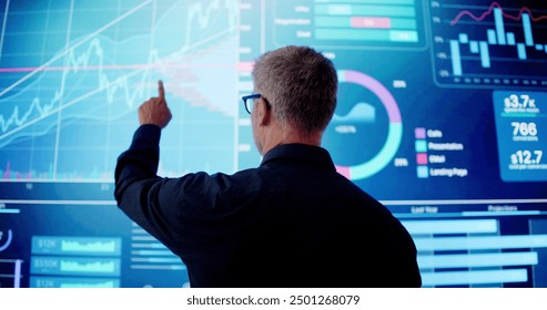 Big Data Artificial Intelligence Dashboard. KPI Software Technology