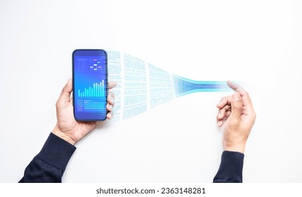 Big data with business analytics.ai calculation processing. technology for management