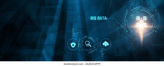 
Big Data Concept: Businessman analyzing big data trends on virtual interface. Data analytics, machine learning, predictive modeling, mining, real time insights, visualization, scalability. - Powered by Shutterstock - Get 15% off with code: PIKWIZARD15