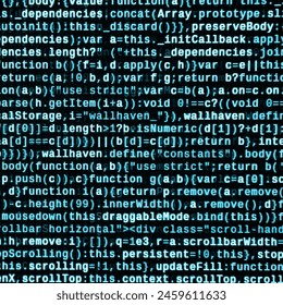 Big data and Internet of things trend. IT specialist workplace. Website HTML Code on the Laptop Display Closeup Photo. Big data storage and cloud computing representation