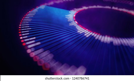Big data sphere visualization with text. HUD wireframe mesh sphere with dot and lines. Visual data infographics design. Science technology. Digital Data. Analysis of information. - Shutterstock ID 1240786741