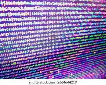 Big data storage and cloud. Real software development code. Big data and Internet of things trend. Image taken in an angle. Computing, cyberspace , future and innovation concept