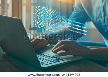 Big data technology concept, data science analytics