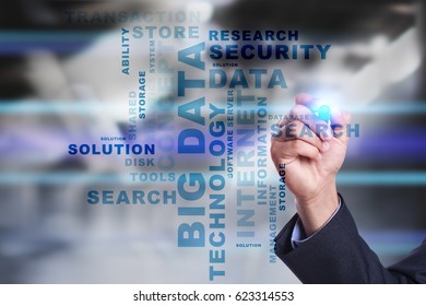 Big data technology and internet concept.