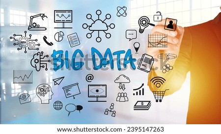 Big data, text symbol icon, business terms concept