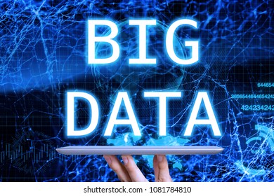 BIG DATA title concept of Internet of things (IoT) with man graphical user digital interface transformation, Artificial Intelligence,offer IoT solution represented HUD - intelligent life