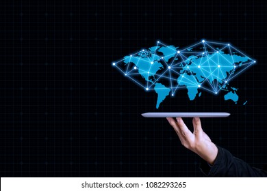 BIG DATA title concept of Internet of things (IoT) with man graphical user digital interface transformation, Artificial Intelligence,offer IoT solution represented HUD - intelligent life