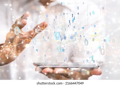 Big data visualization background.Abstract technology