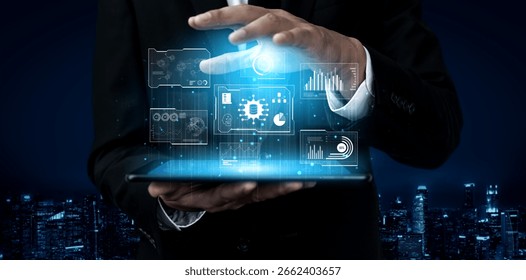 Big data visualization dashboard showing analytics, insights, and performance. Data supports decisions, data reveals trends, data powers analytics, and transforms strategy. Vouch