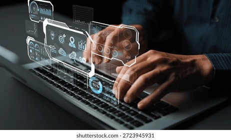 Big data visualization dashboard showing analytics, insights, and performance. Data supports decisions, data reveals trends, data powers analytics, and transforms strategy. Marrow