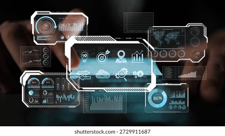 Big data visualization dashboard showing analytics, insights, and performance. Data supports decisions, data reveals trends, data powers analytics, and transforms strategy. Marrow