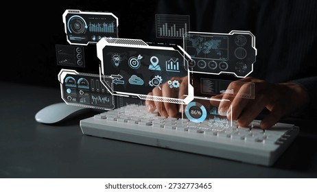 Big data visualization dashboard showing analytics, insights, and performance. Data supports decisions, data reveals trends, data powers analytics, and transforms strategy. Marrow