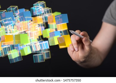 Big data visualization. Futuristic concept