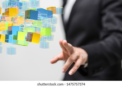 Big data visualization. Futuristic concept