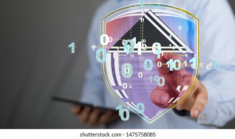Big data visualization. Futuristic concept