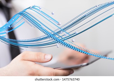 Big data visualization. Futuristic concept
