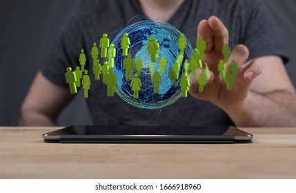  Big data visualization. Network connection structure network