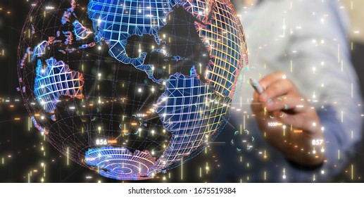 Big data visualization. Network connection structure
