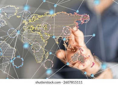  Big data visualization. Network connection structure network
