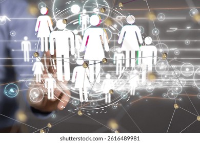 Big data visualization. Network connection structure