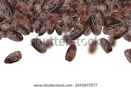 Big dates pattern. Dry date fruits textured background, medjool, medjoul or majhool, royal dates top view and flat lay bg with copy space