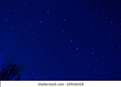 The Big Dipper,  an asterism consisting of the seven brightest stars of the constellation Ursa Major, in a spring night sky